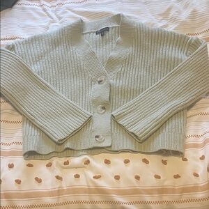 Women's Ribbed Knit Cardigan Sweater - Mint Green